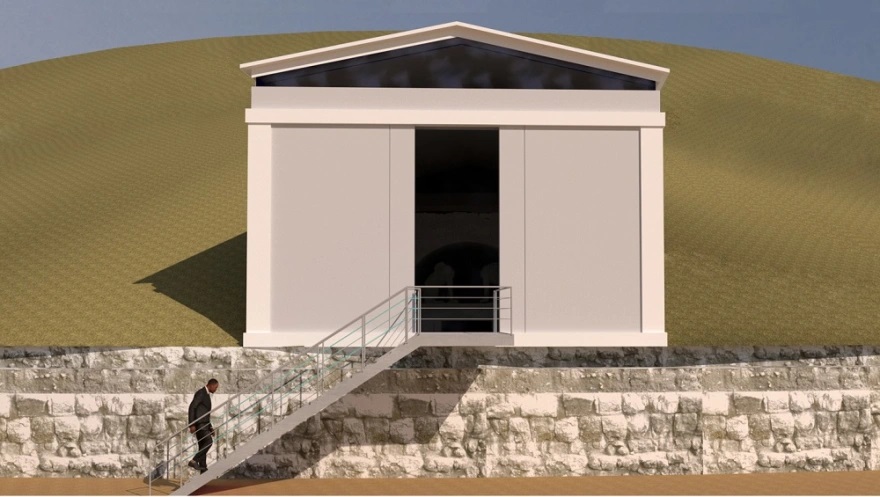 El Ministerio de Cultura y Deporte de Grecia está llevando a cabo los estudios de construcción del revestimiento exterior del monumento funerario de la tumba de Kasta y las rutas de visita al yacimiento arqueológico