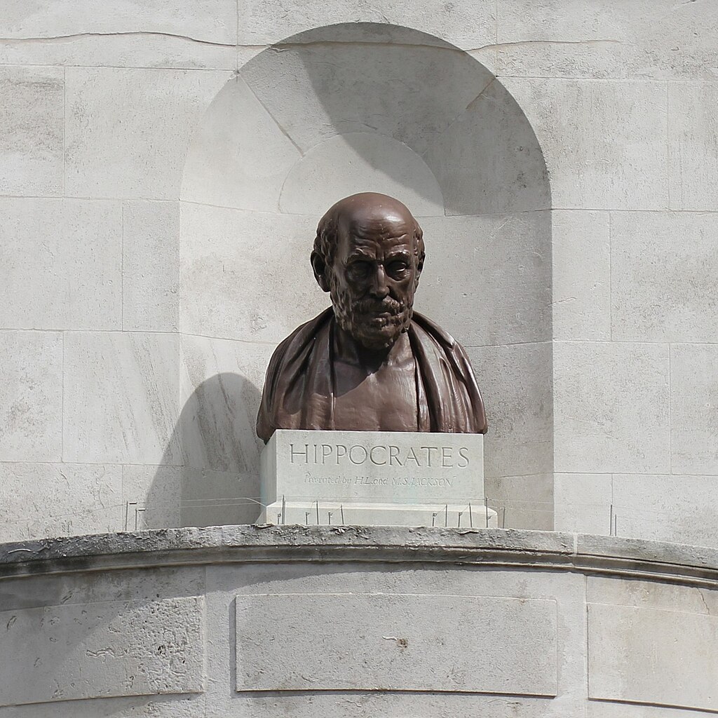 Busto de Hipócrates en el University College de Londres, Gower Street, Londres, Reino Unido (Stu's Images)