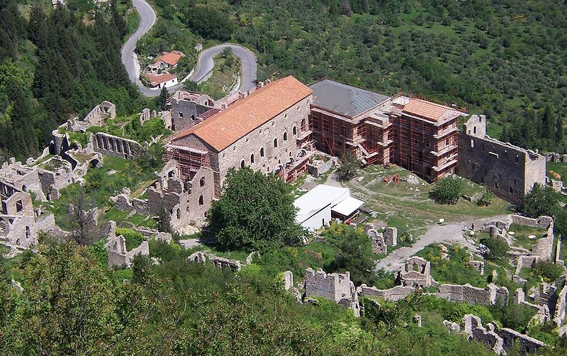 Vista del castillo de Mistra (por Aeleftherios vía Wikimedia Commons)