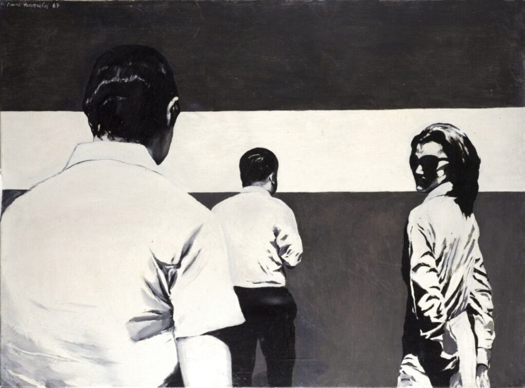 «El encuentro», 1967. Óleo sobre lienzo, 60 × 80 cm.